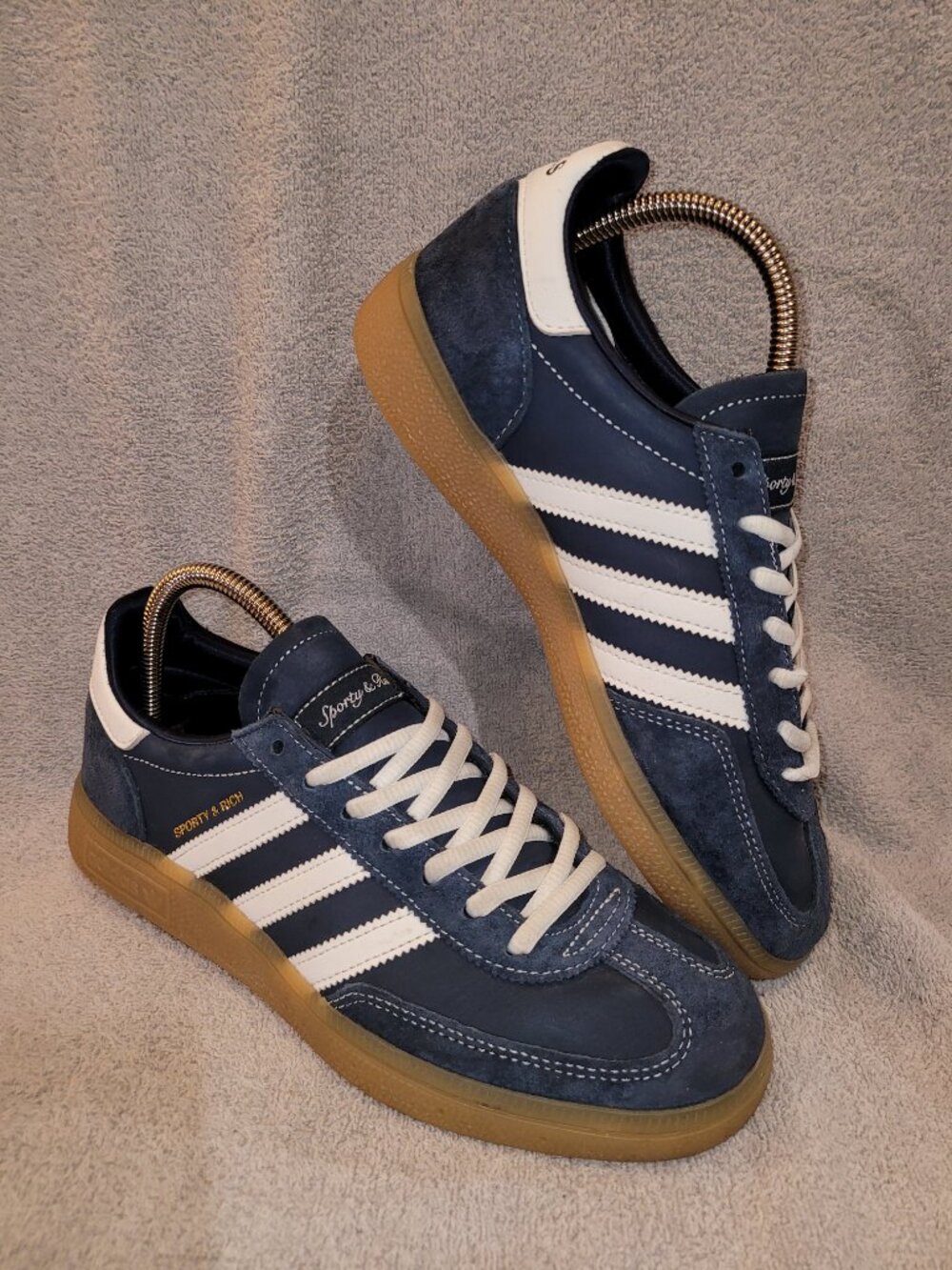 Adidas Spezial Size 6.5 Sporty n Rich Blue White Tan Sneakers JP7066 (#2386) - Picture 12 of 16